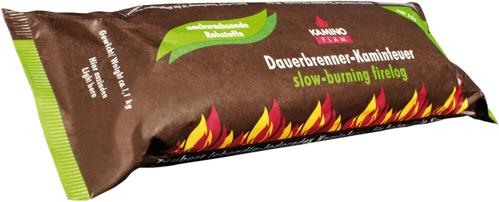 10x Dauerbrenner | Kaminfeuerscheit | 100 % nachwasende Rohstoffe | Kamin | Ofen | Grillkota von KAMINO Flam