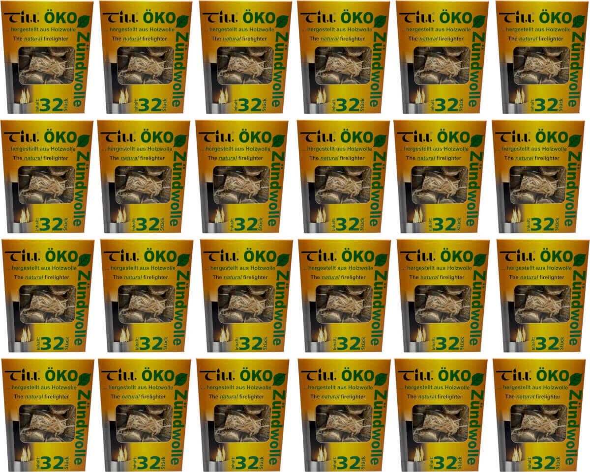 24x Till Öko Zündwolle | Grillanzünder | Ofennzünder | Kaminanzünder | 768 Anzünder von Till