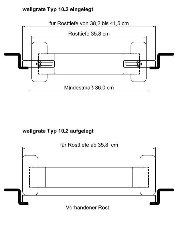 Wellgrate Grillrost Set ~ Rostmaß 31cm x 35,8cm ~ RE-10.2
