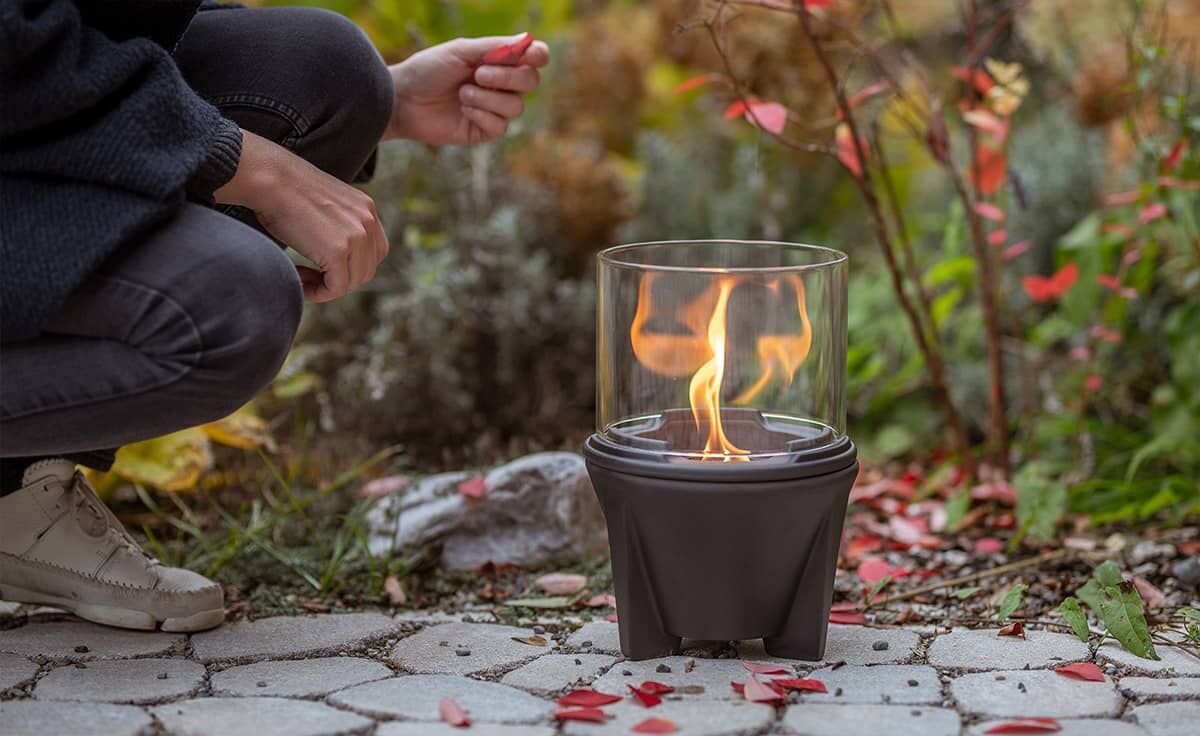 DENK Keramik Schmelzfeuer Outdoor CeraLava mit Lichtglas-Aufsatz ~ SFC+LGA von DENK Keramik