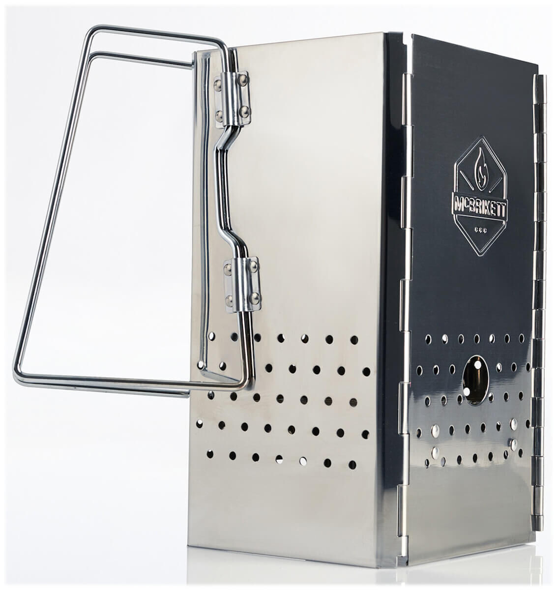 Faltbarer Anzündkamin ~ Klappkamin aus Edelstahl inkl. Tragetasche von McBrikett