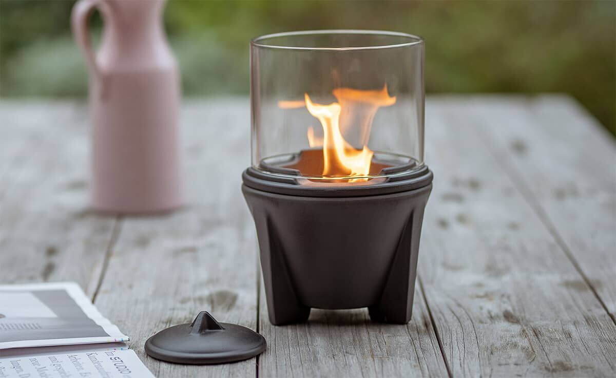 DENK Keramik Schmelzfeuer Outdoor CeraLava mit Lichtglas-Aufsatz ~ SFC+LGA von DENK Keramik